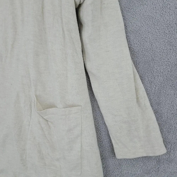 Pure Jill Womens Open Front Cardigan Long Sleeve Beige L Cotton/Nylon 21PT - Picture 6 of 8